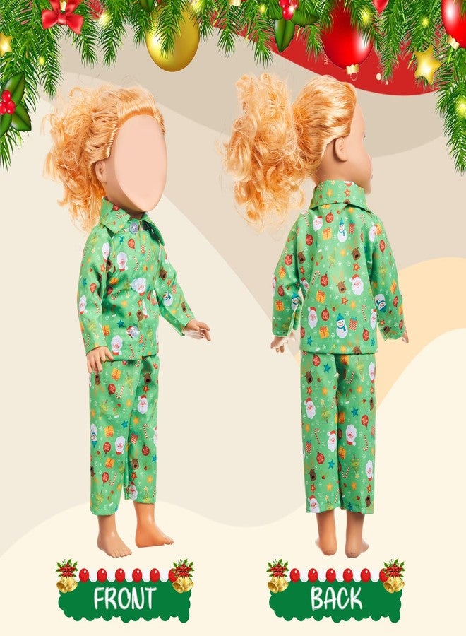 Simgoing 6 Set Christmas Doll Clothes for 18 Inch Dolls Accessories Christmas Pajamas Set Fashion Doll Clothes Pajamas Decor for Xmas Holiday Decoration Gift Supplies - Image 5